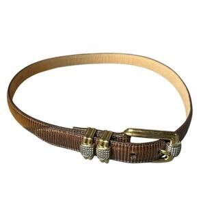 Women's Brown Brighton‎ Classics Silver Gold Buckle ML32 Belt